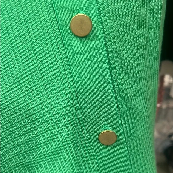 Alice + Olivia Green Sheath Dress with Notched Collar - Picture 5 of 6